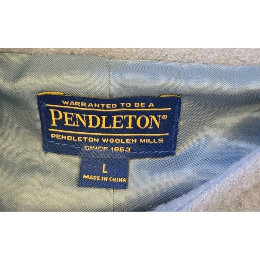 Pendleton Blue Merino Wool Jacket Womens L Button Front Minimalist Coat‎ - Picture 2 of 5
